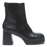 CHARLES & KEITH Womens Platform Ankle Boots Leather Black UK 6 Stylish Heel