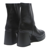 CHARLES & KEITH Womens Platform Ankle Boots Leather Black UK 6 Stylish Heel