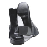 CHARLES & KEITH Womens Platform Ankle Boots Leather Black UK 6 Stylish Heel