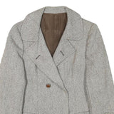 REBECCA Womens Grey Wool Blend Button Jacket S Woven Classic Stylish Warm