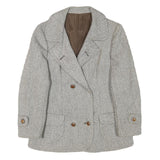 REBECCA Womens Grey Wool Blend Button Jacket S Woven Classic Stylish Warm