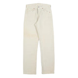 LEVI'S 501 Womens Jeans Cream Regular Straight Denim W28 L28 Classic Button Fly