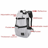 Anypet Medium Light Gray Pet Carrier Backpack with Pockets – Travel & Driving Bag for Medium to Large Dogs