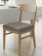 Anyseat Dark Brown Wavey and Straight Line Print Chair Cover – Stretch Washable Removable Seat Cover for Dining & Kitchen