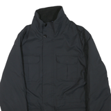 NAUTICA Mens Black Outdoor Jacket L Polyester Blend Plain Zip Pockets