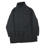 NAUTICA Mens Black Outdoor Jacket L Polyester Blend Plain Zip Pockets