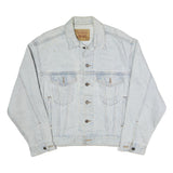 LEVI'S Mens Blue Cotton Blend Denim Jacket S Button Closure Classic Fit