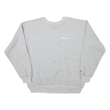 CHAMPION Mens Grey Cotton Blend Crew Neck L Sweatshirt Logo Embroidered