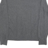 TOMMY HILFIGER Mens Grey Plain Cotton Blend Jumper V-Neck Basic Knit M Classic