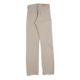 LEVI'S 501 Mens Jeans Beige Regular Straight Denim W26 L31 Distressed Finish