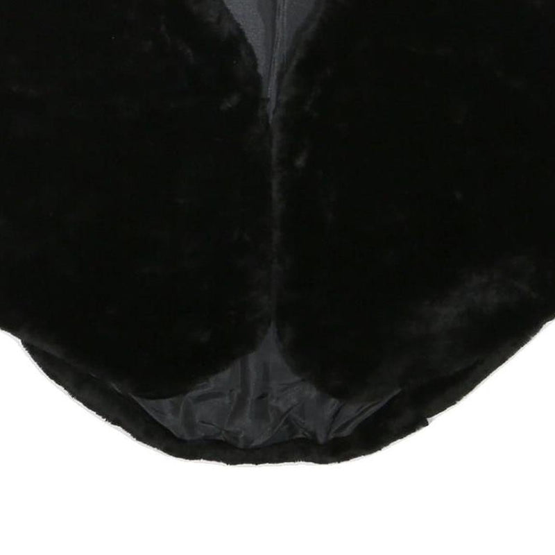 Womens Black Faux Fur Vest M Polyester Blend Plain Sleeveless Elegant Outerwear