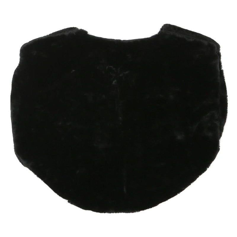 Womens Black Faux Fur Vest M Polyester Blend Plain Sleeveless Elegant Outerwear