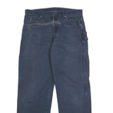 DICKIES Mens Cotton Blue Regular Straight Trousers W34 L32 Workwear Utility