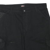 DICKIES Mens Black Cargo Shorts XL W36 Workwear Durable Polyester