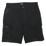 DICKIES Mens Black Cargo Shorts XL W36 Workwear Durable Polyester