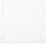 NAUTICA Mens White Long Sleeve Classic Fit Cotton Blend Polo Shirt L