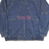 Mens Blue Denim Button Jacket L Cotton Classic Casual Retro Style