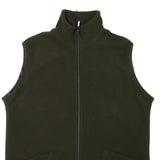 BARBOUR Mens Green Gilet L Polyester Blend Plain Zip Casual Comfortable