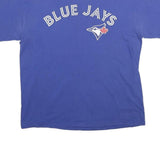 MAJESTIC Mens Blue Blue Jays Graphic T-Shirt L Short Sleeve Crew Neck Cotton