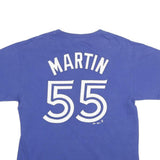 MAJESTIC Mens Blue Blue Jays Graphic T-Shirt L Short Sleeve Crew Neck Cotton