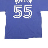 MAJESTIC Mens Blue Blue Jays Graphic T-Shirt L Short Sleeve Crew Neck Cotton