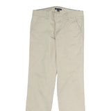 TOMMY HILFIGER Mens Cotton Beige Slim Straight Trousers W28 L26 Classic Casual
