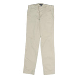 TOMMY HILFIGER Mens Cotton Beige Slim Straight Trousers W28 L26 Classic Casual