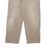 DICKIES Mens Relaxed Beige Cotton Blend Relaxed Leg Trousers W34 L29 Workwear