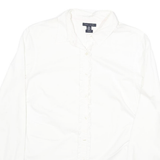 TOMMY HILFIGER Womens White Cotton Blend Shirt UK 10 Long Sleeve Button Collar