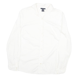 TOMMY HILFIGER Womens White Cotton Blend Shirt UK 10 Long Sleeve Button Collar