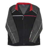 TOMMY HILFIGER Mens Black & Grey Zip Jacket S Polyester Blend Colourblock Casual