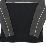 TOMMY HILFIGER Mens Black & Grey Zip Jacket S Polyester Blend Colourblock Casual