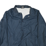 ATHLETIC WORKS Mens Blue Nylon Button Jacket L Plain Lightweight Coach Style