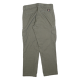 DICKIES Mens Regular Fit Cotton Blend Green Cargo Trousers W33 L30 Workwear
