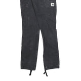 DICKIES Womens Slim Black Cotton Blend Slim Cargo Trousers W26 L32 Workwear