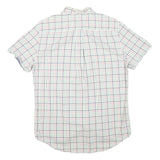 TOMMY HILFIGER Mens White & Multi Check Shirt M Cotton Blend Classic Casual