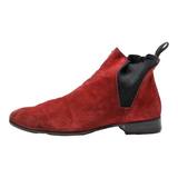 HESCHUNG Chelsea Boots Maroon Leather Womens UK 5.5