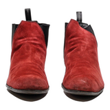 HESCHUNG Chelsea Boots Maroon Leather Womens UK 5.5