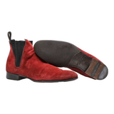 HESCHUNG Chelsea Boots Maroon Leather Womens UK 5.5