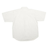 BUGLE BOY Mens White Plain Cotton Shirt XL Button Down Short Sleeve
