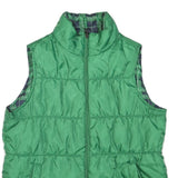 MERONA Womens Green Zip Front Polyester Blend Quilted Sleeveless Jacket L