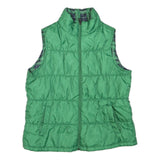 MERONA Womens Green Zip Front Polyester Blend Quilted Sleeveless Jacket L