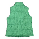 MERONA Womens Green Zip Front Polyester Blend Quilted Sleeveless Jacket L