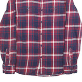 TOMMY HILFIGER Mens Blue & Red Check Shirt M Cotton Long Sleeve Casual Button