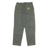CARHARTT Mens Cotton Blend Green Straight Relaxed Fit Drawstring Trousers W30