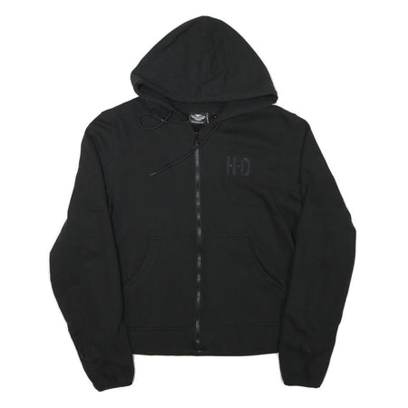 HARLEY DAVIDSON Boys Black Full Zip Hoodie M Cotton Blend Casual Urban