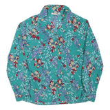 NOTATIONS Womens Green Floral Printed Long Sleeve Collared Shirt M Polyester