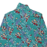 NOTATIONS Womens Green Floral Printed Long Sleeve Collared Shirt M Polyester
