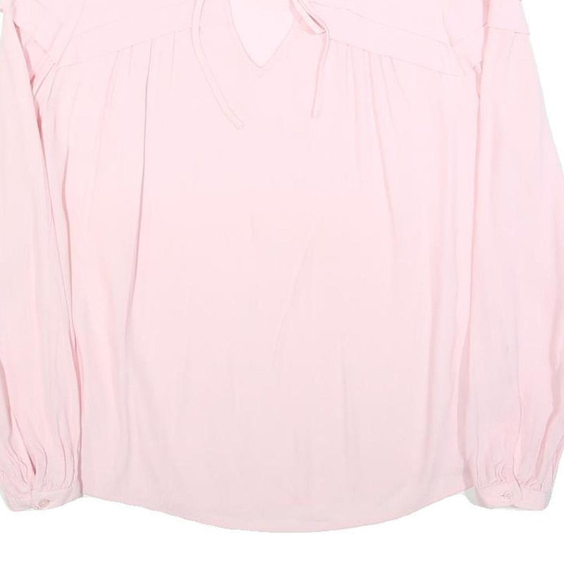 MAJE Womens Pink Shirt Long Sleeve Button Neck S Lightweight Elegant