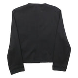 EXTRAVERT Womens Black Button Wool Blend Jacket M Plain Classic Fit Button